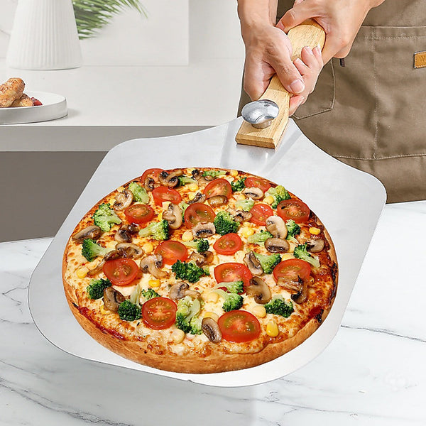 Metal Pizza Peel With Foldable Wood Handle
