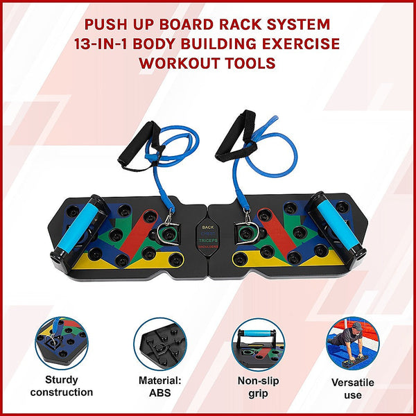 Randy & Travis Machinery Push Up Board Rack System 13 In 1 Body Building Exercise Workout Tools Push Up Stands