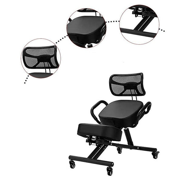 Randy & Travis Machinery Ergonomic Kneeling Posture Chair With Backrest Height And Casters Office Chairs