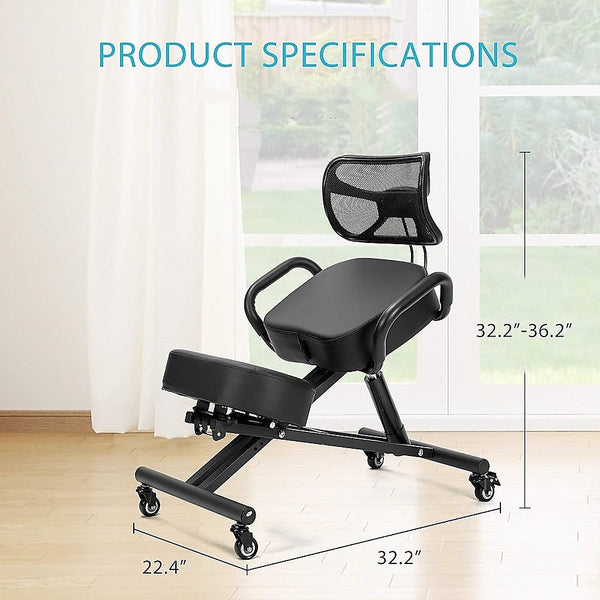 Randy & Travis Machinery Ergonomic Kneeling Posture Chair With Backrest Height And Casters Office Chairs