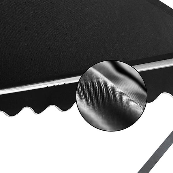 Bariloche Retractable Fixed Pivot Arm Awning Patio Garden Blinds 2.4M X 2.1M Black Awning & Canopy Parts