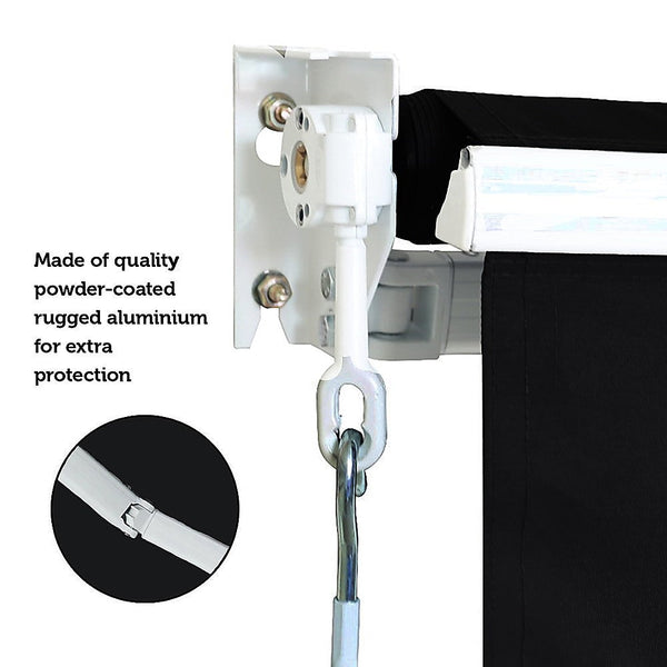 Bariloche Outdoor Folding Arm Awning Retractable Sunshade Canopy Black 3.0M X 2.5M Awning & Canopy Parts