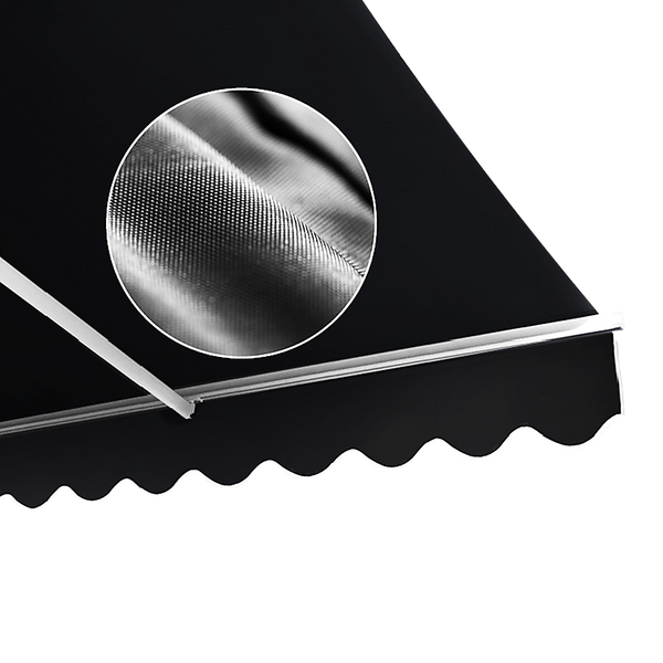 Bariloche Outdoor Folding Arm Awning Retractable Sunshade Canopy Black 3.0M X 2.5M Awning & Canopy Parts