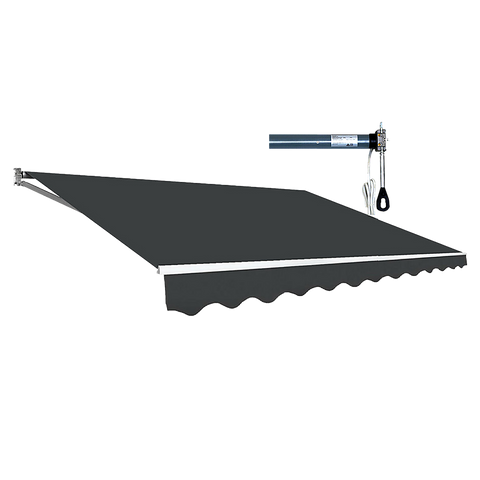 Bariloche Outdoor Folding Arm Awning Retractable Sunshade Canopy Grey 4.0M X 2.5M Awning & Canopy Parts