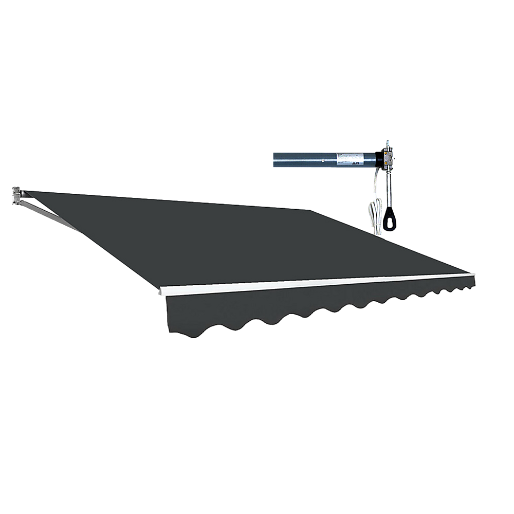 Bariloche Motorised Outdoor Folding Arm Awning Retractable Sunshade Canopy Grey 5.0M X 3.0M Awning & Canopy Parts