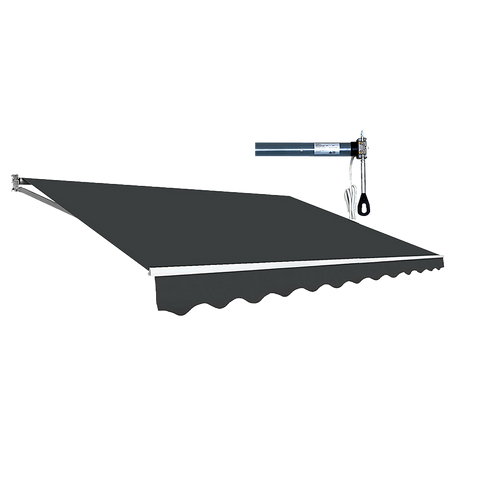Bariloche Motorised Outdoor Folding Arm Awning Retractable Sunshade Canopy Grey 5.0M X 3.0M Awning & Canopy Parts