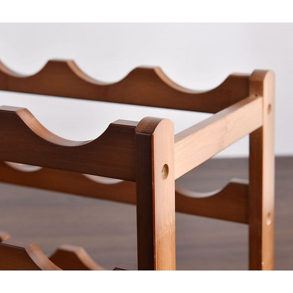 Randy & Travis Machinery Bamboo Stackable Modular Freestanding Countertop Wine Shelf Rack Racks