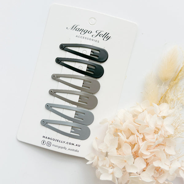 Essential Snap Hair Clips Black 12 Pieces Hair Accessories