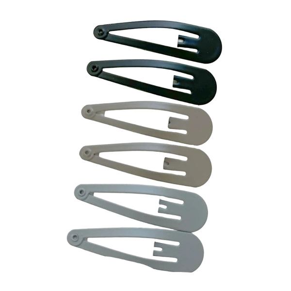 Essential Snap Hair Clips Black 12 Pieces Hair Accessories