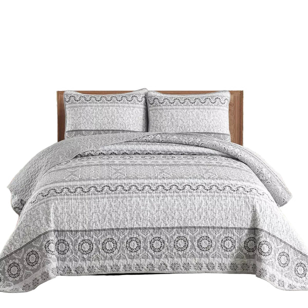 Striking Quilted Coverlet And Pillowcovers Set: Make Bold Impact Queen Size Queen Doonas