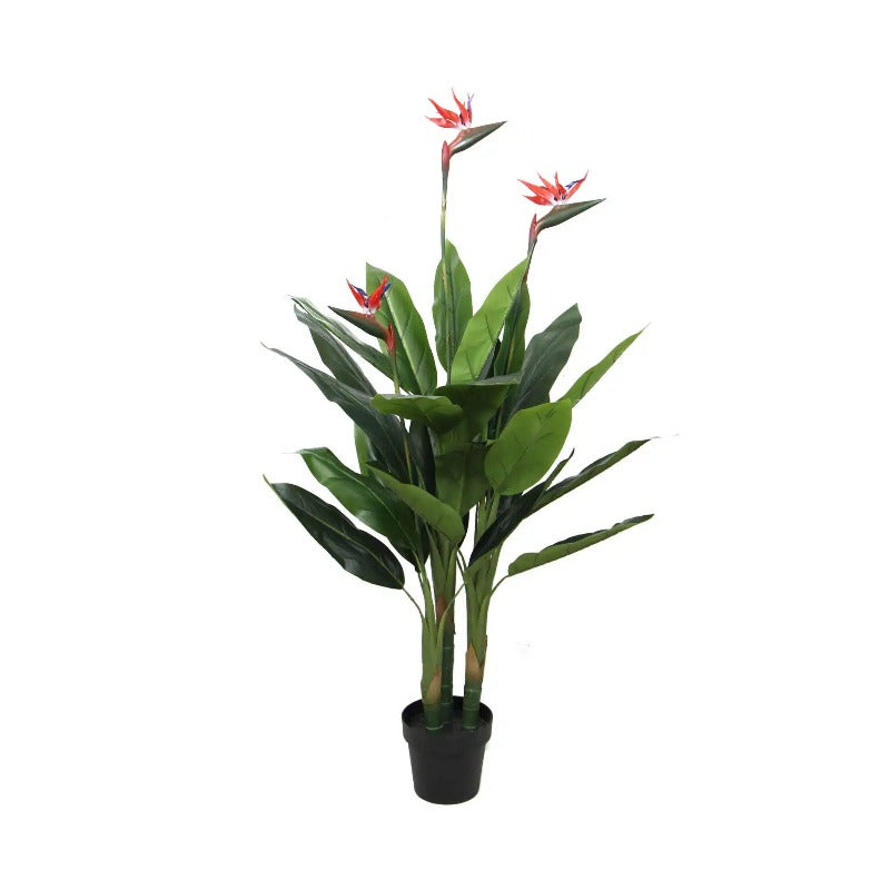 Designer Plants Artificial Bird Of Paradise 110Cm (Red Flowers) Artificial Plants