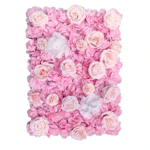 Artificial Flower Wall Backdrop Panel 40Cm X 60Cm Mixed White & Cream Pink Flowers