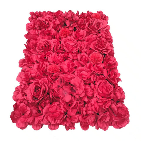 Designer Plants Artificial Flower Wall Backdrop Panel 40Cm X 60Cm Romantic Red Artificial Plants
