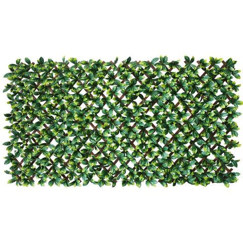 Premium Laurel Leaf Artificial Hedge Extendable Trellis / Screen 2 Meter By 1 Uv Resistant (Pvc)