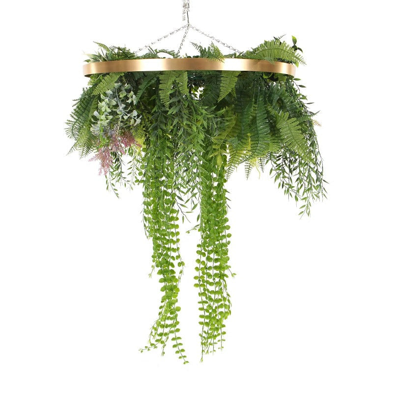 Designer Plants Imitation Gold Artificial Hanging Green Wall Disc 40Cm (Limited Edition) Artificial Plants