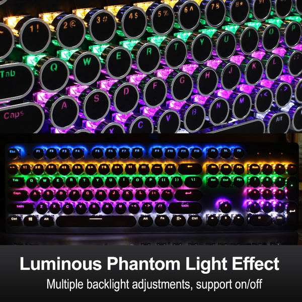 V800 Punk Blue Axis Rgb Mix Backlit 104Key Mechanical Keyboard Black Keyboards & Keypads