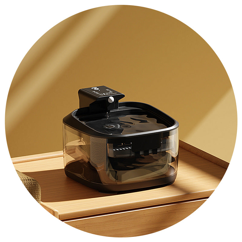 Elosung Smart Pet Water Fountain With Digital Display Black 4.5L Automatic Dispenser Dog Fountains