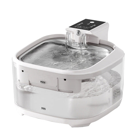 Elosung 4.5L Smart Pet Water Fountain With Dual Flow Stainless Steel White Design Dog Fountains