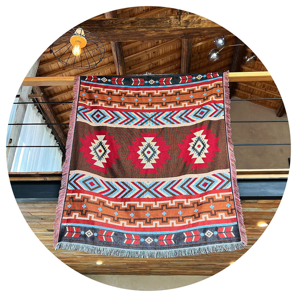 Elosung Bohemian Waterproof Picnic Blanket Camping Outdoor Rug 2 Pack Picnic Accessories