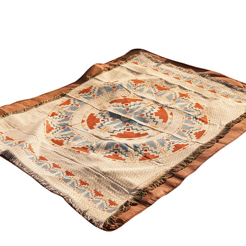 Elosung Bohemian Picnic Blanket Waterproof Outdoor Rug Camping Beach 2Pcs Set Picnic Accessories