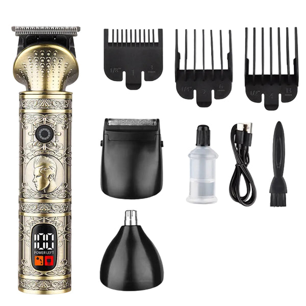 Electric Hair Trimmer & Multi Grooming Kit With Precision Attachments Yyt 631 Gold Clippers & Trimmers