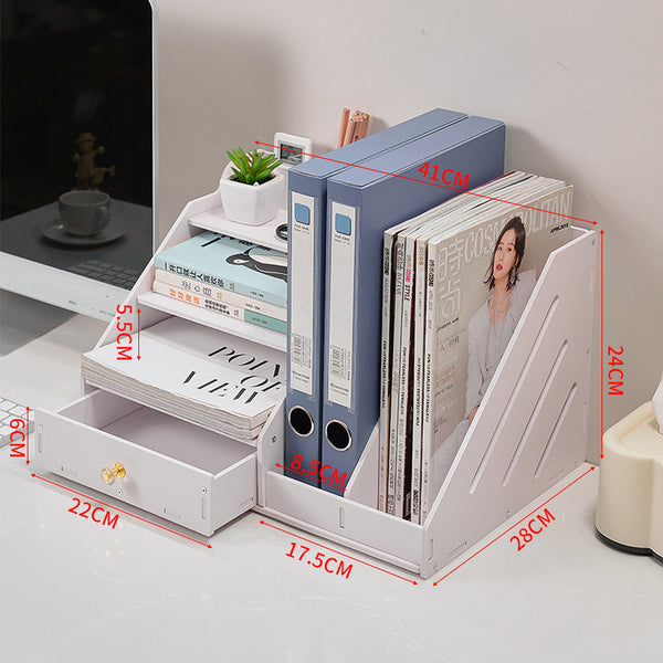 Multi Functional Desktop Organizer With Document And Stationery Storage Compact Shelf 41X28x24cm Other Laptop & Desktop Accs