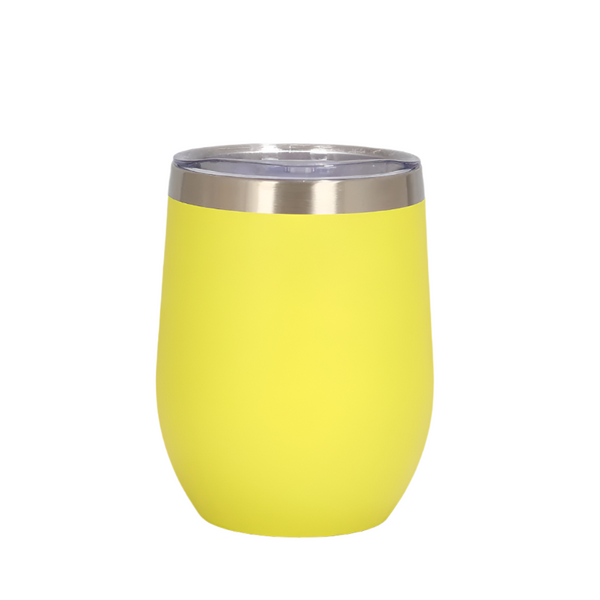 Elosung Yellow 12Oz Double Wall Vacuum 304 Eggshell Cup Mini Portable Insulated U Shaped Creative Small Beer Mug Vacuum Flasks & Mugs