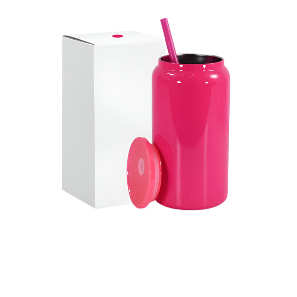 Elosung Hot Pink 16Oz 304 Stainless Steel Insulated Travel Mug Portable Outdoor Coffee Cup Double Wall Thermos For & Cold Beverages Vacuum Flasks & Mu