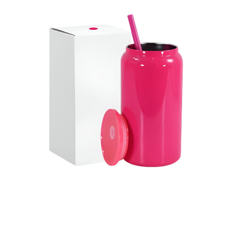 Elosung Hot Pink 16Oz 304 Stainless Steel Insulated Travel Mug Portable Outdoor Coffee Cup Double Wall Thermos For & Cold Beverages Vacuum Flasks & Mu