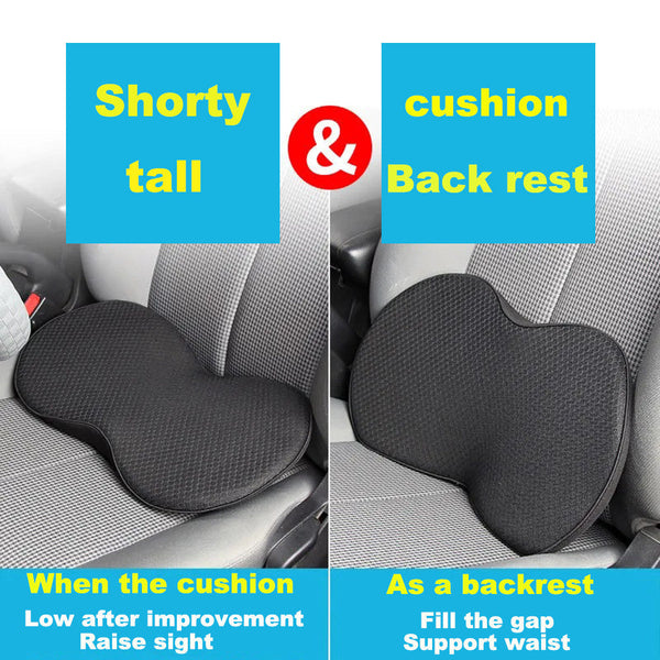 Grey Mini Car Seat Cushion Memory Foam Height Boost With Removable Mesh Cover Driver Pad For All Seasons Other Car Interior