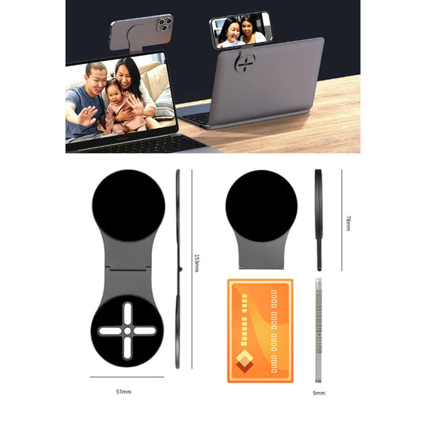 Black Magnetic Foldable Phone Stand Aaa Universal Aluminum Alloy Desktop & Tesla Car Mount Compact And Lightweight Design Mounts & Holders