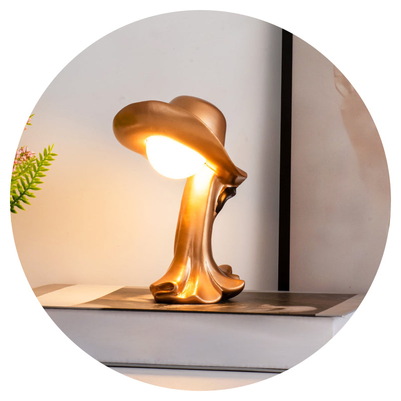 Gold Creative Cowboy Hat Usb Table Lamp For Home And Office Decor Lamps