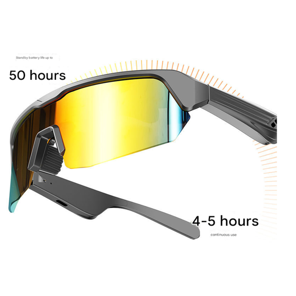 Black Smart Bluetooth Sports Glasses With Hd Audio And Uv Protection Sunglasses Goggles