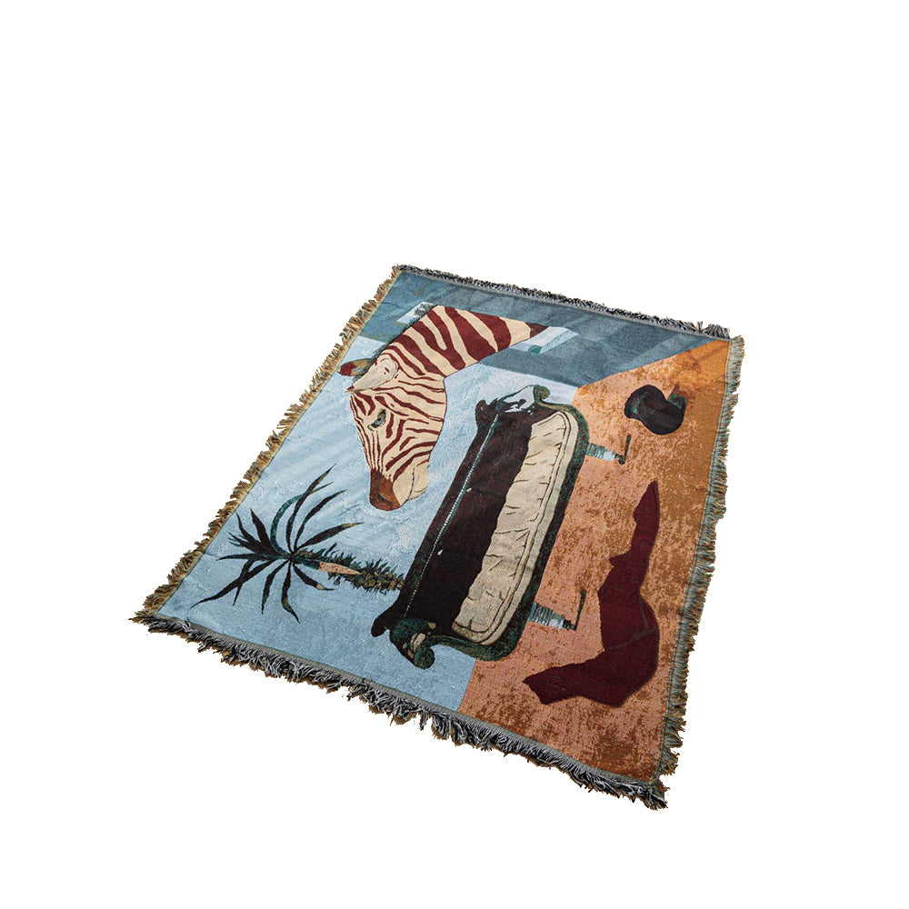 Elosung 160X130cm Safari Inspired Woven Blanket Artistic Tapestry Throw With Tassel Edges Blankets