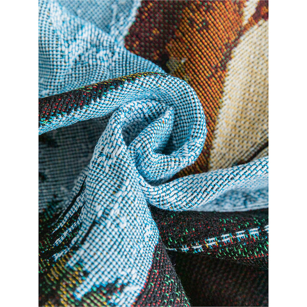 Elosung 160X130cm Safari Inspired Woven Blanket Artistic Tapestry Throw With Tassel Edges Blankets