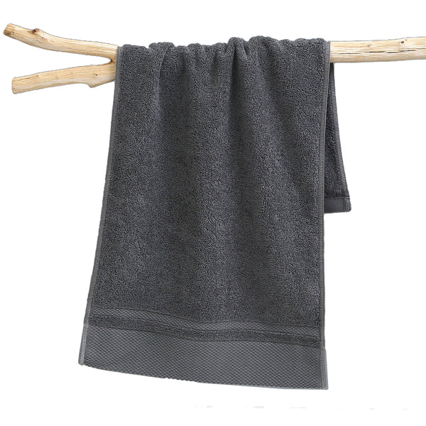 Elosung Grey Cotton Face Towel Set 3 Piece Thick Absorbent Soft Towels Towels & Washcloths