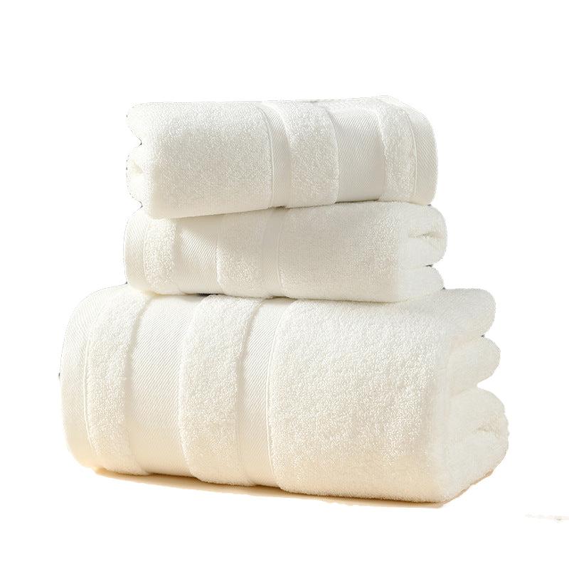 Elosung White 3 Piece Cotton Towel Set Bath Hand Face Luxury Absorbent Towels Towels & Washcloths