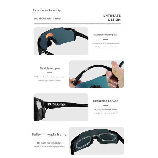 Pink Gradient Lens Uv400 Photochromic Cycling Glasses Sunglasses