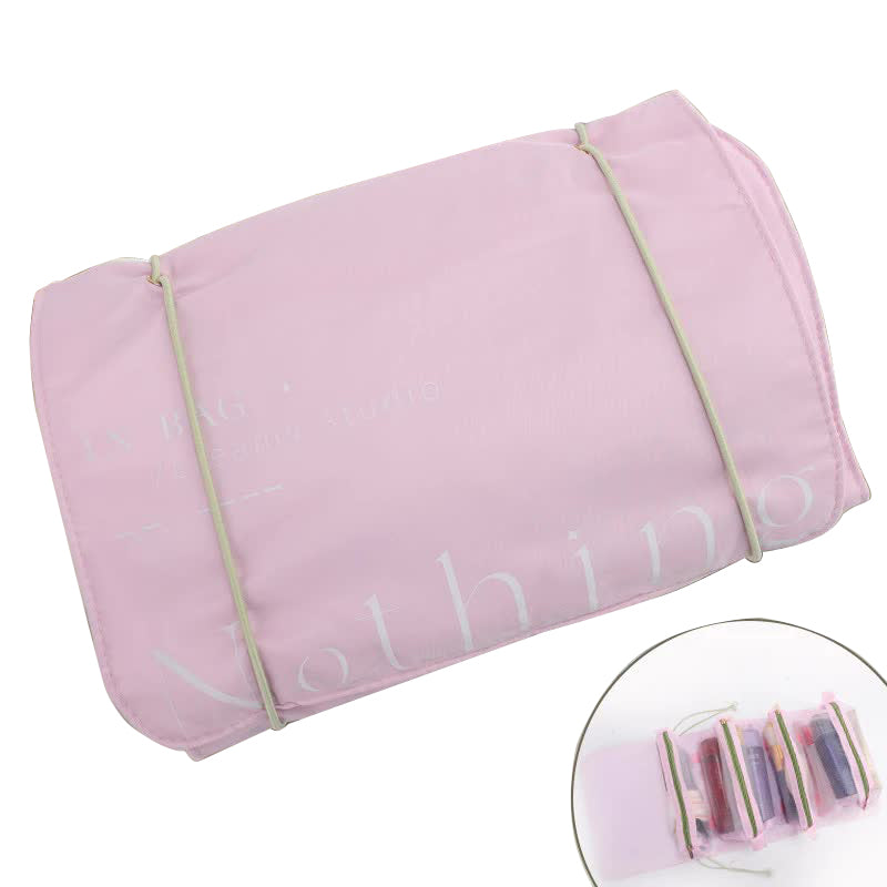 Pink 4 In 1 Cosmetic Storage Bag Removable Travel Organizer For Makeup Toiletries And Small Accessories Makeup Bags & Cases