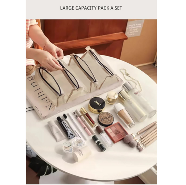 Pink 4 In 1 Cosmetic Storage Bag Removable Travel Organizer For Makeup Toiletries And Small Accessories Makeup Bags & Cases