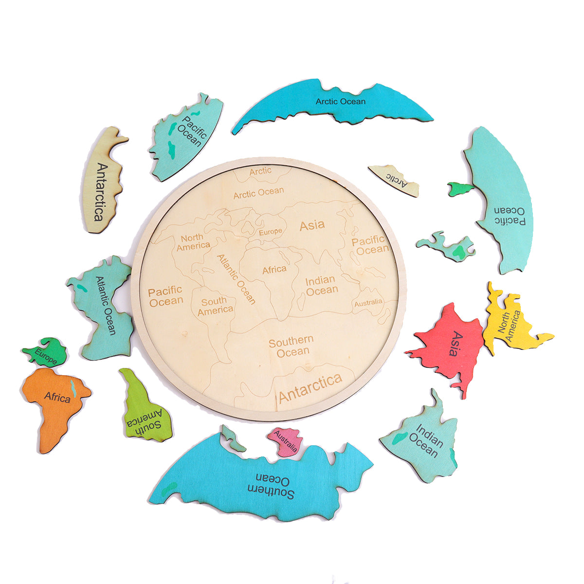 Colourful World Map Puzzle 7 Continents Educational Geography Toy For Kids Puzzles