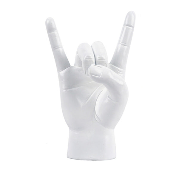 Gold Right Hand Resin Rock And Roll Hand Figurine Stylish Desk And Living Room Decor Sculptures & Figurines