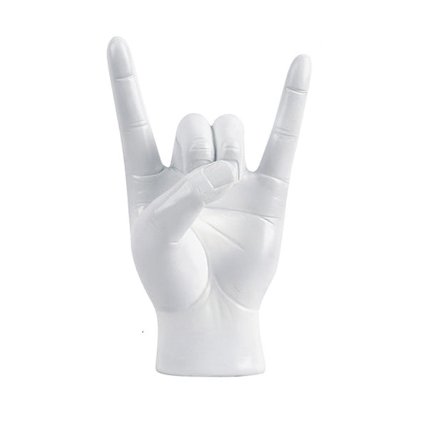 Gold Right Hand Resin Rock And Roll Hand Figurine Stylish Desk And Living Room Decor Sculptures & Figurines