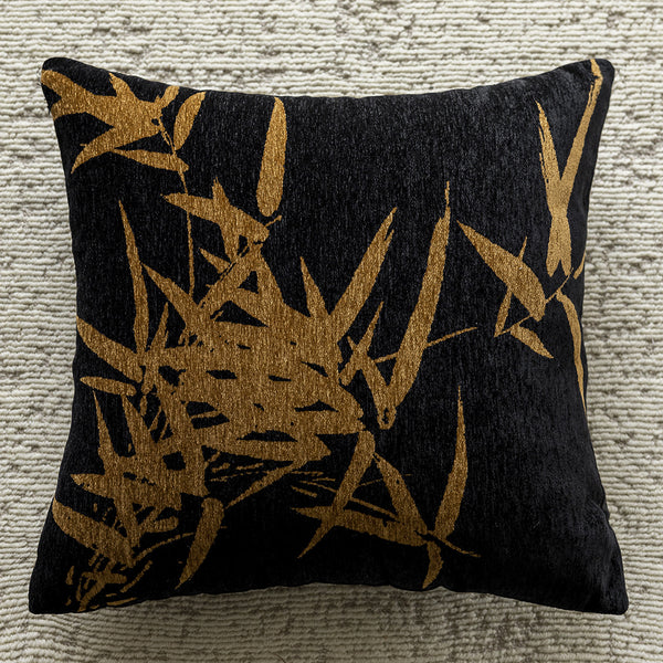 Elosung 1 Sets Of Black Background With Yellow Bamboo 45X45cm Decorative Zebra Pattern Pillow Cover Non Woven Insert Pillow Cases