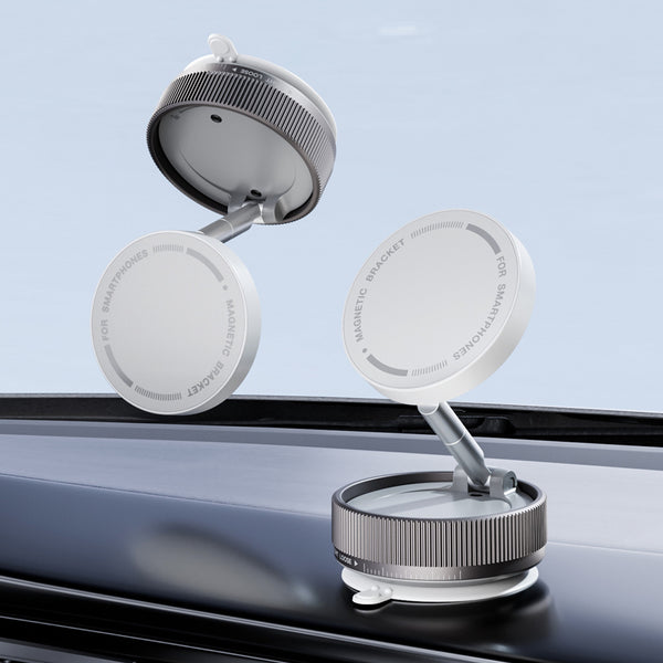 Black Magnetic Car Phone Mount 66X66x34mm With Adjustable Bracket For Easy Smartphone Access Mounts & Holders