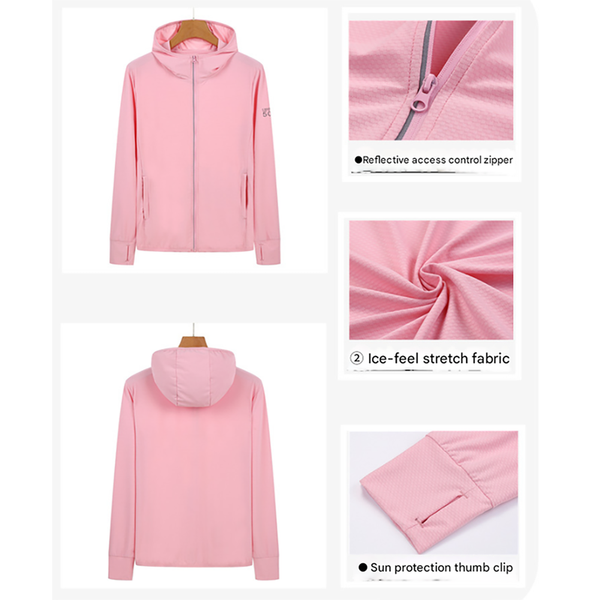 Grey Long Sleeve Uv Protection Summer Breathable Knitted Ice Silk Outdoor Sun Clothing Unisex Thin Sunscreen Shirt Hoodies & Sweatshirts