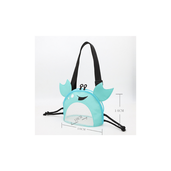 3 Pcs Red Cute Crab Mesh Beach Bag For Kids Shell Collecting Sand Toy Backpacks & Bags