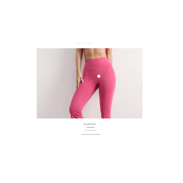 Pink High Waist Flare Yoga Womens Bootcut Leggings Peach Lift Quick Dry Workout Size M Pants