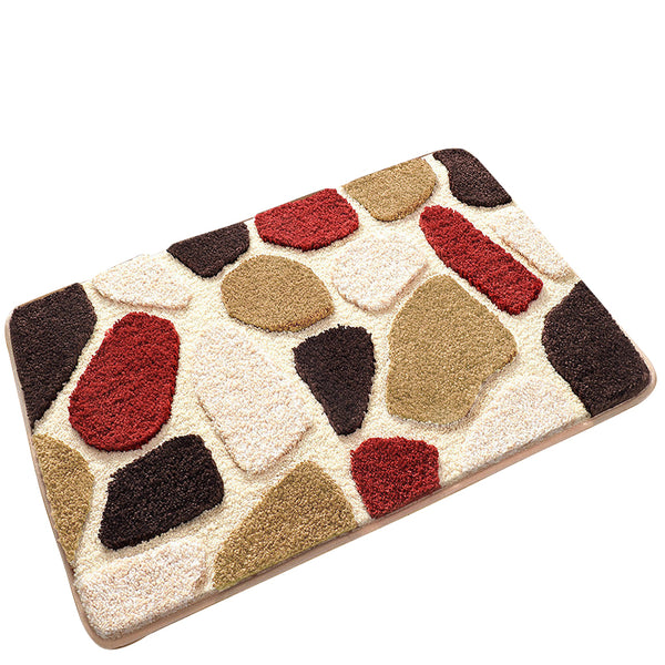 Brown Stone Bath Mat Super Absorbent Non Slip Bathroom Floor 50X80cm Bath Mats Rugs & Toilet Covers