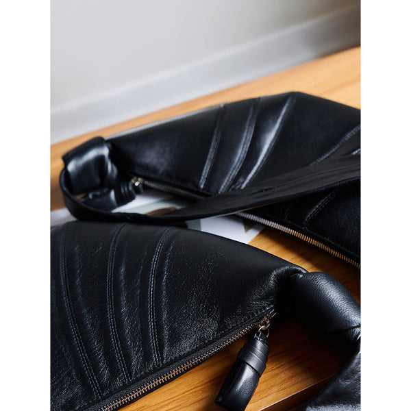 Small Coffee Croissant Crossbody Bag With Elegant Horn Shaped Design Women's Bags & Handbags